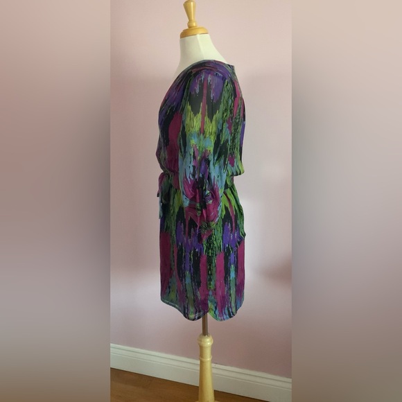 Stunning Silk Colorful Abstract Dress - Picture 4 of 11